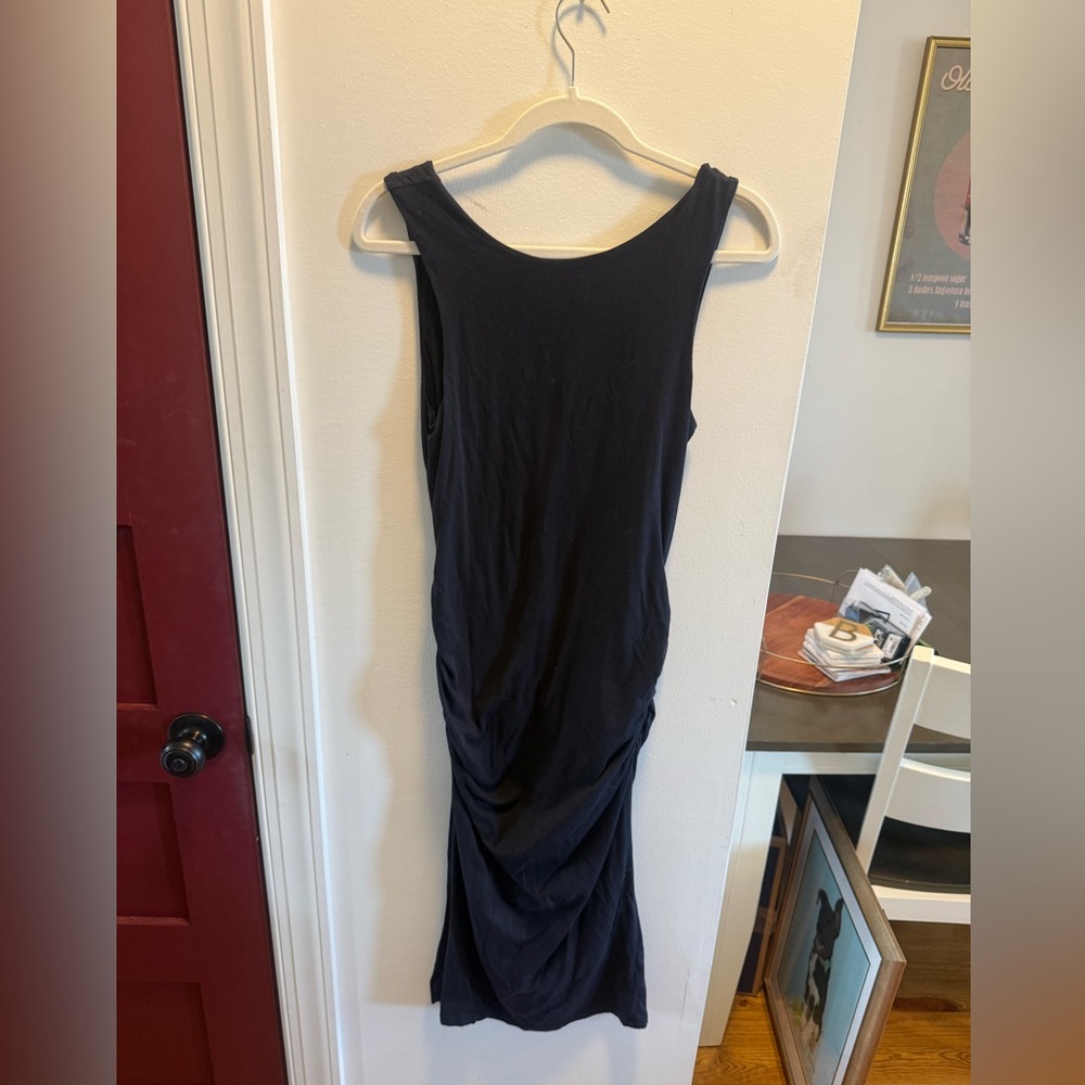 Athleta Black Ruched Body Con Della Sleeveless Dress - Picture 3 of 9